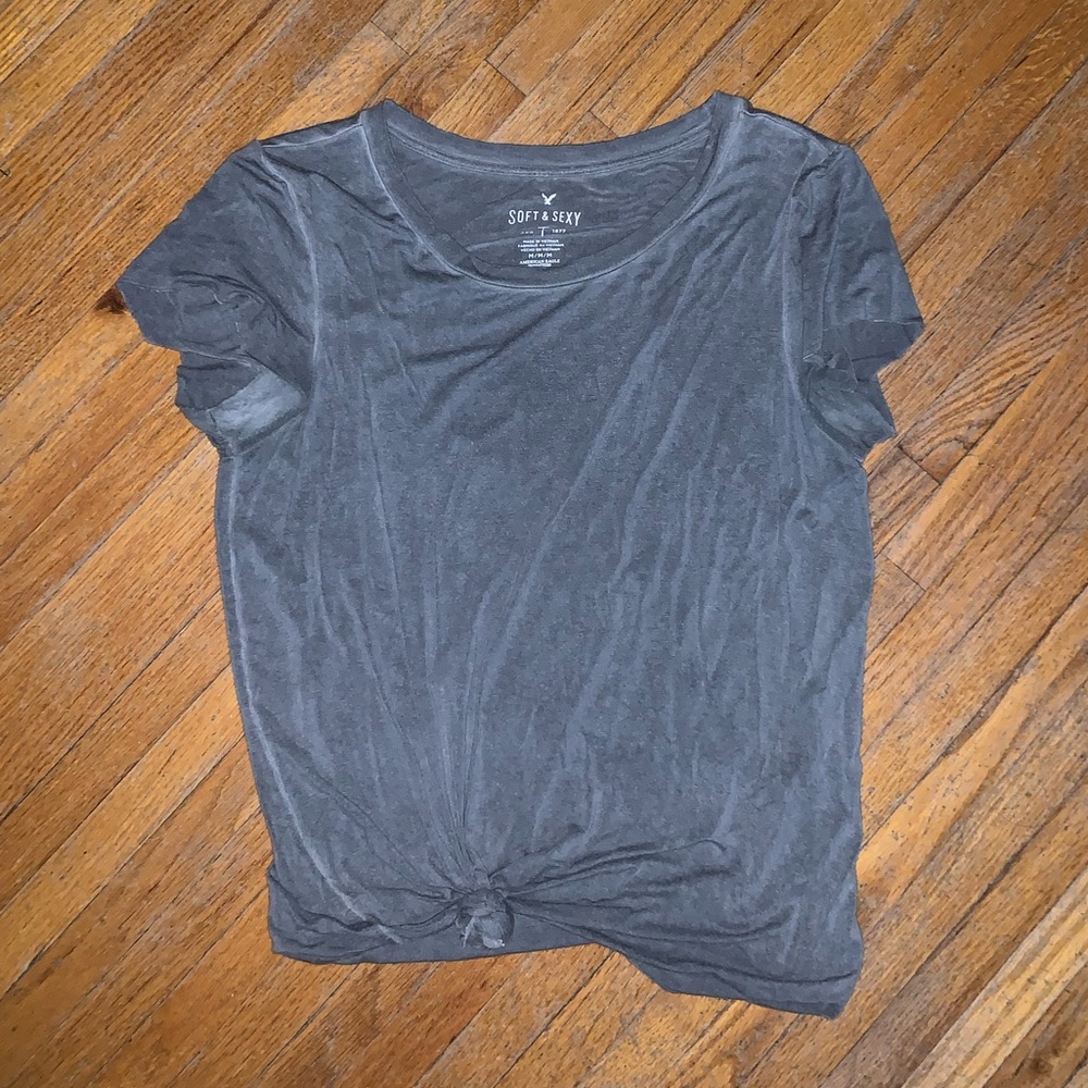 Short sleeve knotted t shirt